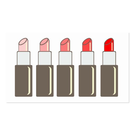 Five Lipsticks Makeup Artist Business Card (front side)