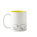 Five Little Birds - Yellow mugs by FlorenceArt Five Little Birds - Yellow mugs