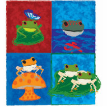 Five little frogs photo sculptures