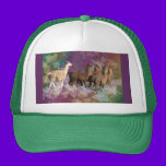Five Llama Cloud Walk Fantasy White & Brown LLamas hats