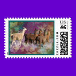 Five Llama Cloud Walk Fantasy White & Brown LLamas stamps