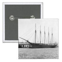 Five-Masted Schooner, 1800s Button