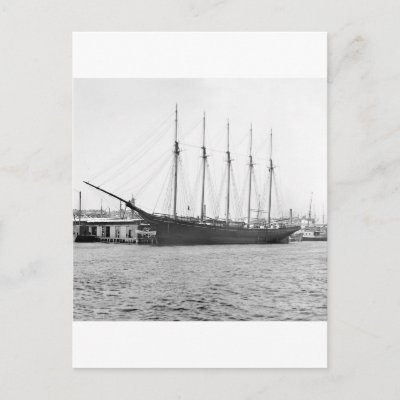 1800 Postcards on Five Masted Schooner  1800s Postcards From Zazzle Com