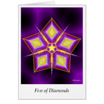 Five of Diamonds Greeting Card