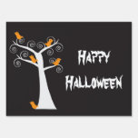 Five Orange Birds in a Tree Yard Sign