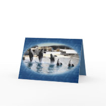 Five !Orcas at Marineland (france ) Greeting Cards