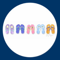 Five Pairs of Flip-Flops Sticker stickers