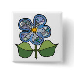 Five petal flower with solid outlinepattern petals buttons