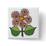 Five petal flower with solid outlinepattern petals buttons