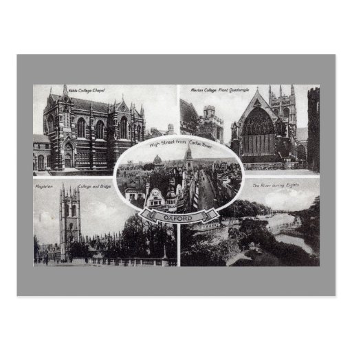Five Scenes of Oxford England Vintage Post Card