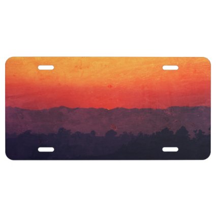 Five Shades of Sunset Painting License Plate