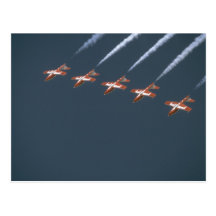 Five Snowbirds Flying Upside Down Post Cards