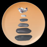 Five stones and white orchids plates
