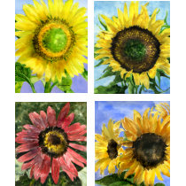 Five Sunflowers T-shirt Apparel by lillyarts Five Sunflowers T-shirt Apparel