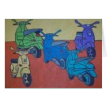 five vespas cards by artbynina five vespas cards