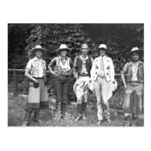 Five women at the dude ranch postcard