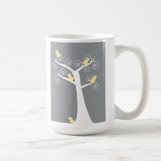 Five Yellow Birds in a Tree Mug