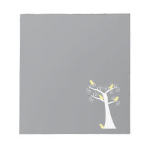 Five Yellow Birds in a Tree Notepad