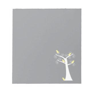 Five Yellow Birds in a Tree Notepad