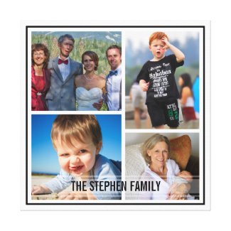 Fix Border Custom Family Photo Collage Stretched Canvas Prints