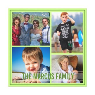 Fix Green Border Custom Family Photo Collage Gallery Wrapped Canvas