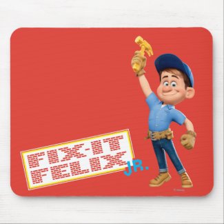 Fix-It Jr Holding Hammer in the Air Mousepads