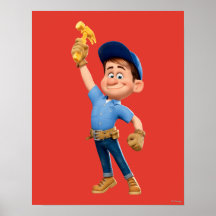 Fix-It Jr Holding Hammer in the Air Print