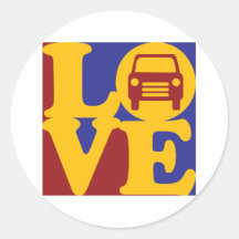 Fixing Cars Love Round Stickers