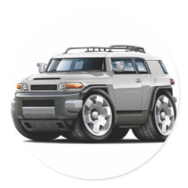 Fj Cruiser Silver Car Round Stickers