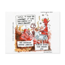 Fl Stand Your Ground Law In Hell Funny Gifts & Tee postcards