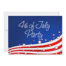 Flag and Background 4th of July Party Custom Announcements
