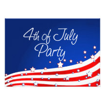 Flag and Background 4th of July Party Custom Announcements