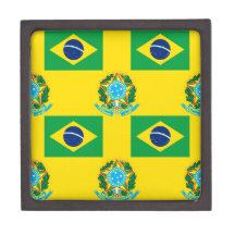 Flag and Crest of Brazil Premium Gift Box