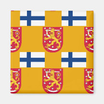 Flag and Crest of Finland Refrigerator Magnets