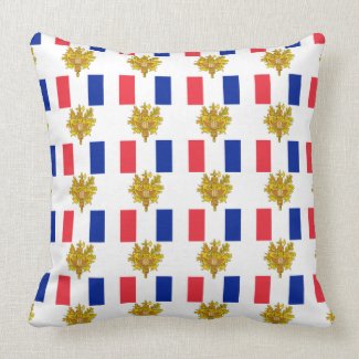 Flag and Crest of France Pillow