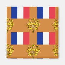 Flag and Crest of France Refrigerator Magnets