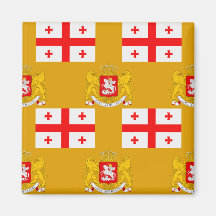 Flag and Crest of Georgia Fridge Magnets