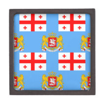 Flag and Crest of Georgia Premium Jewelry Box