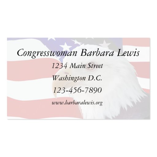 Flag and Eagle Business Card Template (back side)