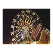 Flag and Ferris Wheel at the Fair posters