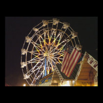 Flag and Ferris Wheel at the Fair posters