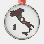 Flag and Map of Italy Ornament