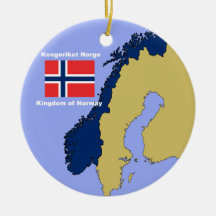 Flag and Map of Norway Christmas Ornament
