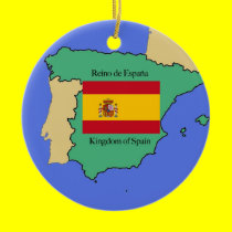 Flag and Map of Spain ornaments