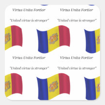Flag and Motto of Andorra Square Stickers