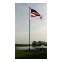 Flag at sunset posters