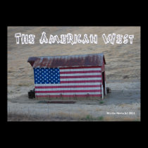 Flag Barn - The American West - Poster posters
