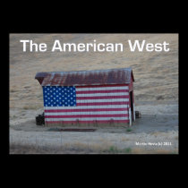 Flag Barn - The American West - Poster posters