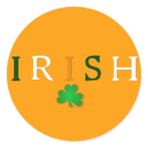 Flag Colored Irish with Shamrock Design stickers