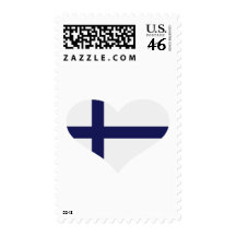 Flag finland heart postage